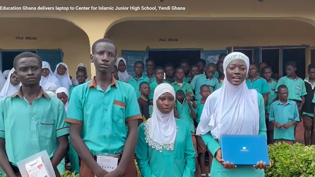 Hope for Education Ghana delivers laptop to Center for Islamic Junior High School, Yendi Ghana